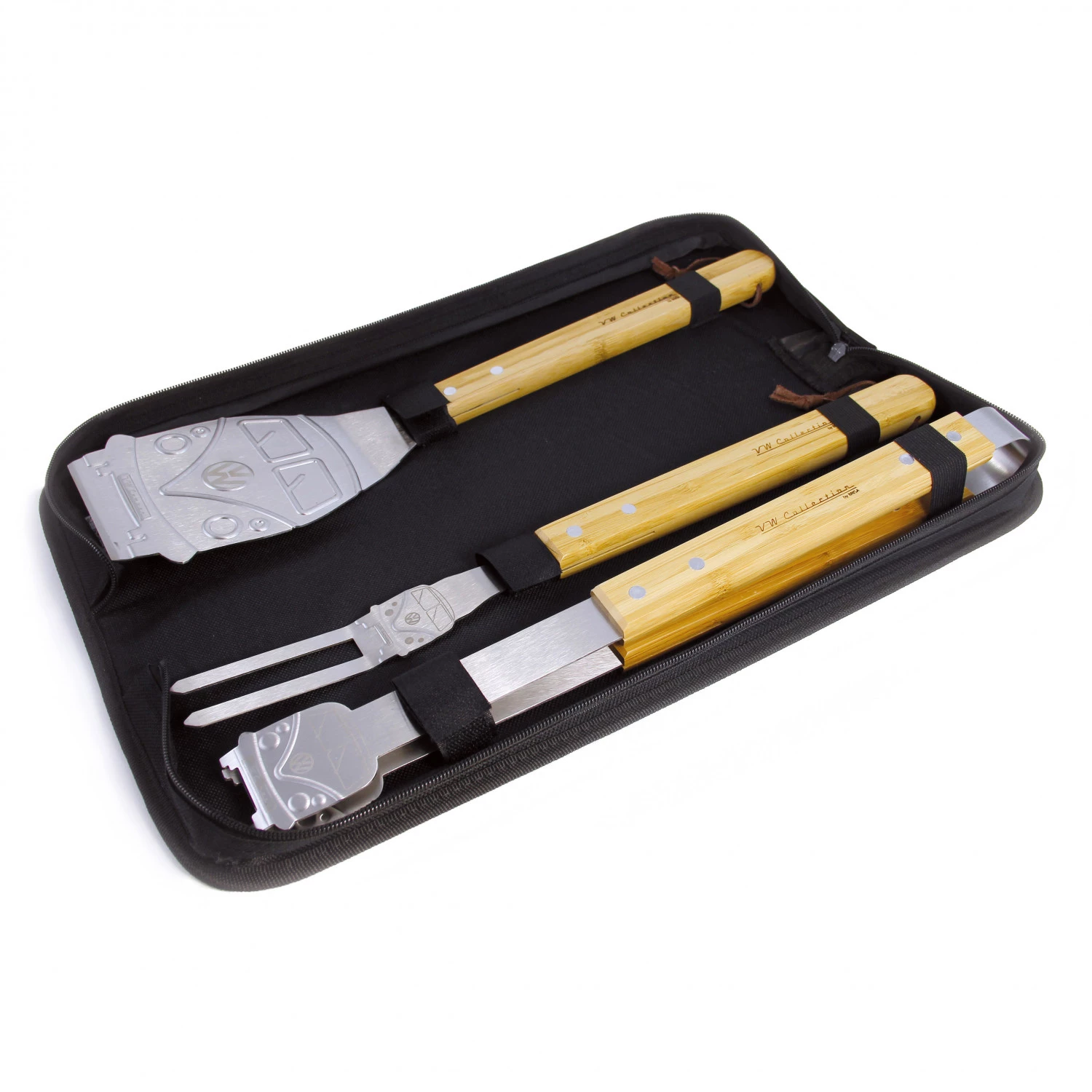 VW Collection - VW T1 Bus Grillbesteck Set mit Tragetasche - Set de couverts 1 VW Collection - VW T1 Bus Grillbesteck Set mit Tragetasche - Set de couverts